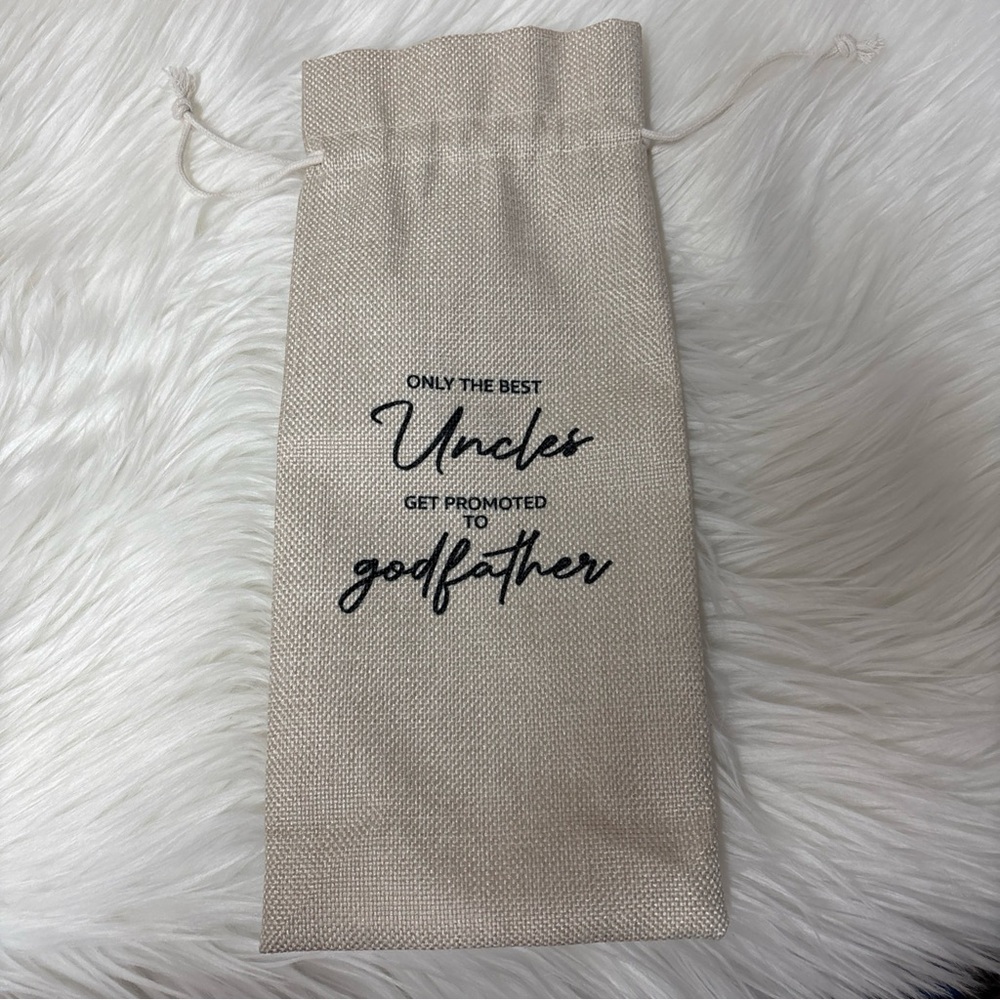 Only the Best Uncles Promoted to Godfather, Godparent Proposal Gift Wine Bag